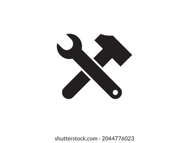Hammer and wrench vector icon