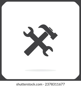 hammer and wrench, vector icon