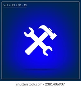hammer and wrench, vector icon