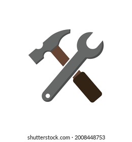 hammer wrench vector, tool and repair vector