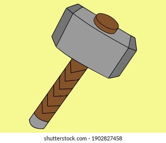 ilustración del vector de fondo amarillo martillo