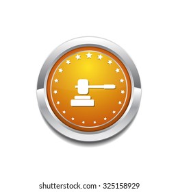 Hammer Yellow Vector Icon Button