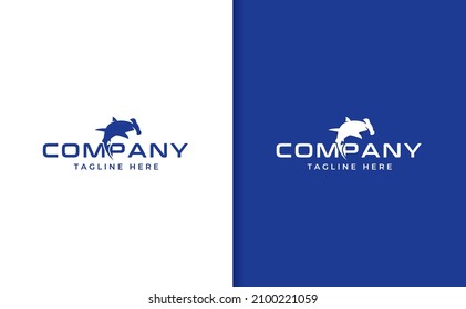 Hammerhead creative shark logo lettermark