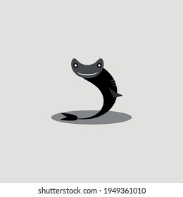 Hammerhead fish flat i flat icon. Simple style ocean fish symbol. Logo design element. T-shirt printing. Vector for sticker.