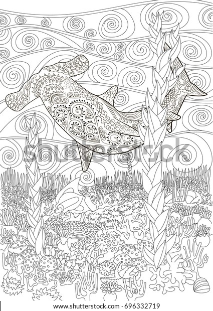 Hammerhead High Details Adult Antistress Coloring Stock Vector (Royalty ...