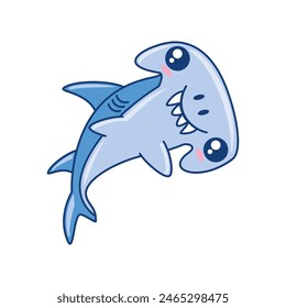 hammerhead shark animal isolated design