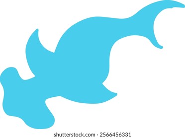 Hammerhead shark blue silhouette. Vector Illustration.