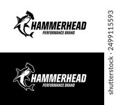 Hammerhead Shark Brand Logo Design Template Vector