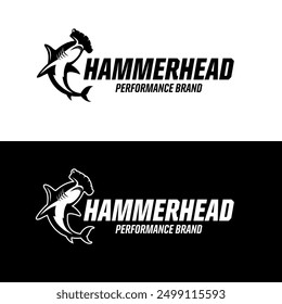 Hammerhead Shark Brand Logo Design Template Vector