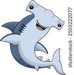 Hammerhead Shark Cartoon Colored Clipart 