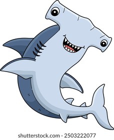 Hammerhead Shark Cartoon Colored Clipart 