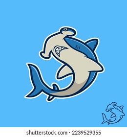 Hammerhead Shark cartoon vector illustration