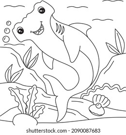 Hammerhead Shark Coloring Page For Kids