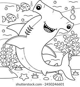 Hammerhead Shark Coloring Page for Kids