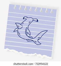 Hammerhead shark doodle