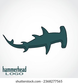 hammerhead shark elegant color logo