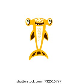 Hammerhead shark fish hand drawn vector Illustration
