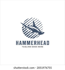 Hammerhead Shark Fish Logo Design