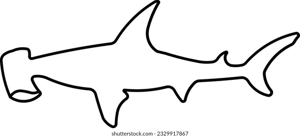 hammerhead shark hammer shark shark bonehead animal Outline