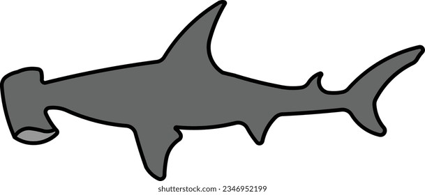 hammerhead shark hammer shark shark bonehead animal Outline