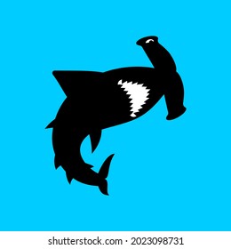 Hammerhead shark icon. Fish hammer sign. marine predator vector illustration