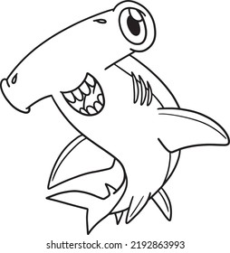 Hammerhead Shark Isolated Coloring Page for Kids