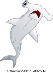 Hammerhead shark isolated on white background