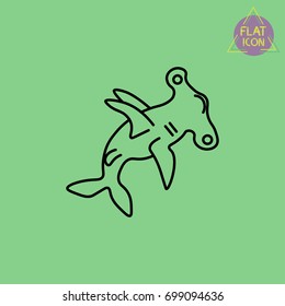 hammerhead shark line icon