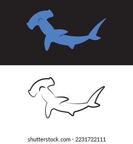 Hammerhead shark logo design that suits your business.