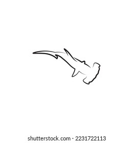 Diseño del logo de tiburón martillo martillo que se adapte a tu negocio.