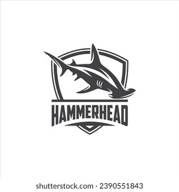 Hammerhead Shark Logo Design Vector Image