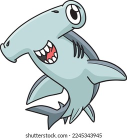 Hammerhead Shark Marine Animal Cartoon Clipart