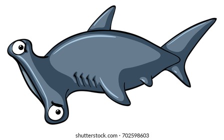 Hammerhead shark on white background illustration