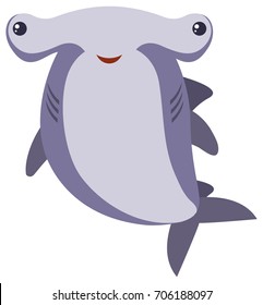 Tiburón martillo sobre fondo blanco