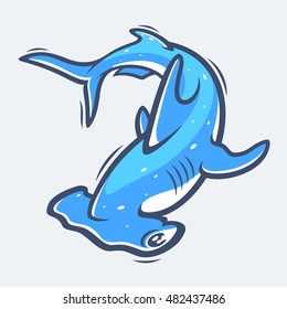 Hammerhead Shark Sea Life Vector Illustration