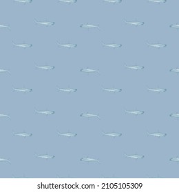 Hammerhead shark seamless pattern in scandinavian style. Marine animals background. Vector illustration for children funny textile prints, fabric, banners, backdrops and wallpapers.