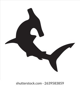 Hammerhead Shark Silhouette Vector Icon