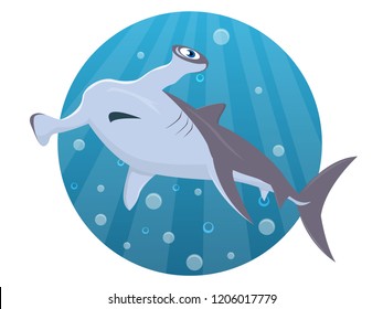 Hammerhead shark swimming
