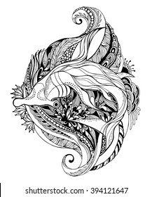 Hammerhead Shark tattoo template.Vector eps 10 format.