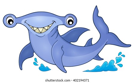 Hammerhead shark theme image 1 - eps10 vector illustration.