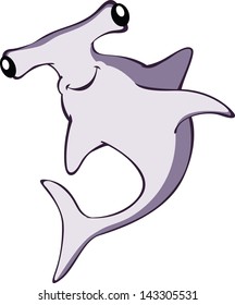 Hammerhead Shark Vector Cartoon Illustration