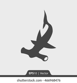 Hammerhead shark vector icon for web
