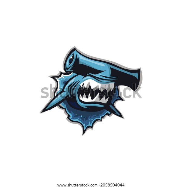 hammerhead\
shark vector illustration mascot cartoon\
logo