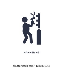 hammering icon. Simple element illustration from gardening concept. hammering editable symbol design on white background. Can be use for web and mobile.