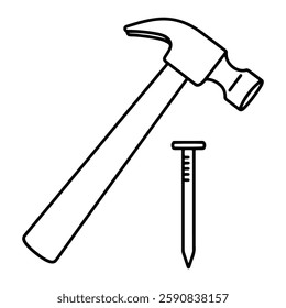 Hammering a Nail for Carpentry, Construction, and Home Improvement Projects