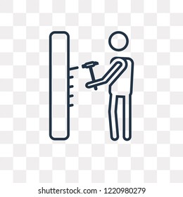 Hammering vector outline icon isolated on transparent background, high quality linear Hammering transparency concept can be used web and mobile