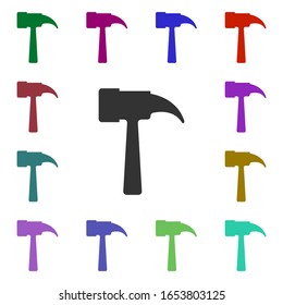Hammermulti color style icon. Simple glyph, flat vector of web icons for ui and ux, website or mobile application