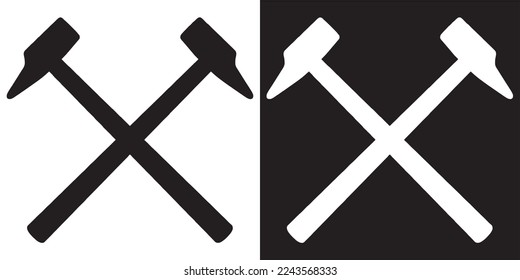 Hammers Black and White Vector