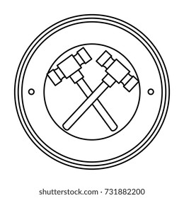 hammers crossed tools isolated icon
