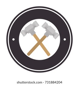 hammers crossed tools isolated icon